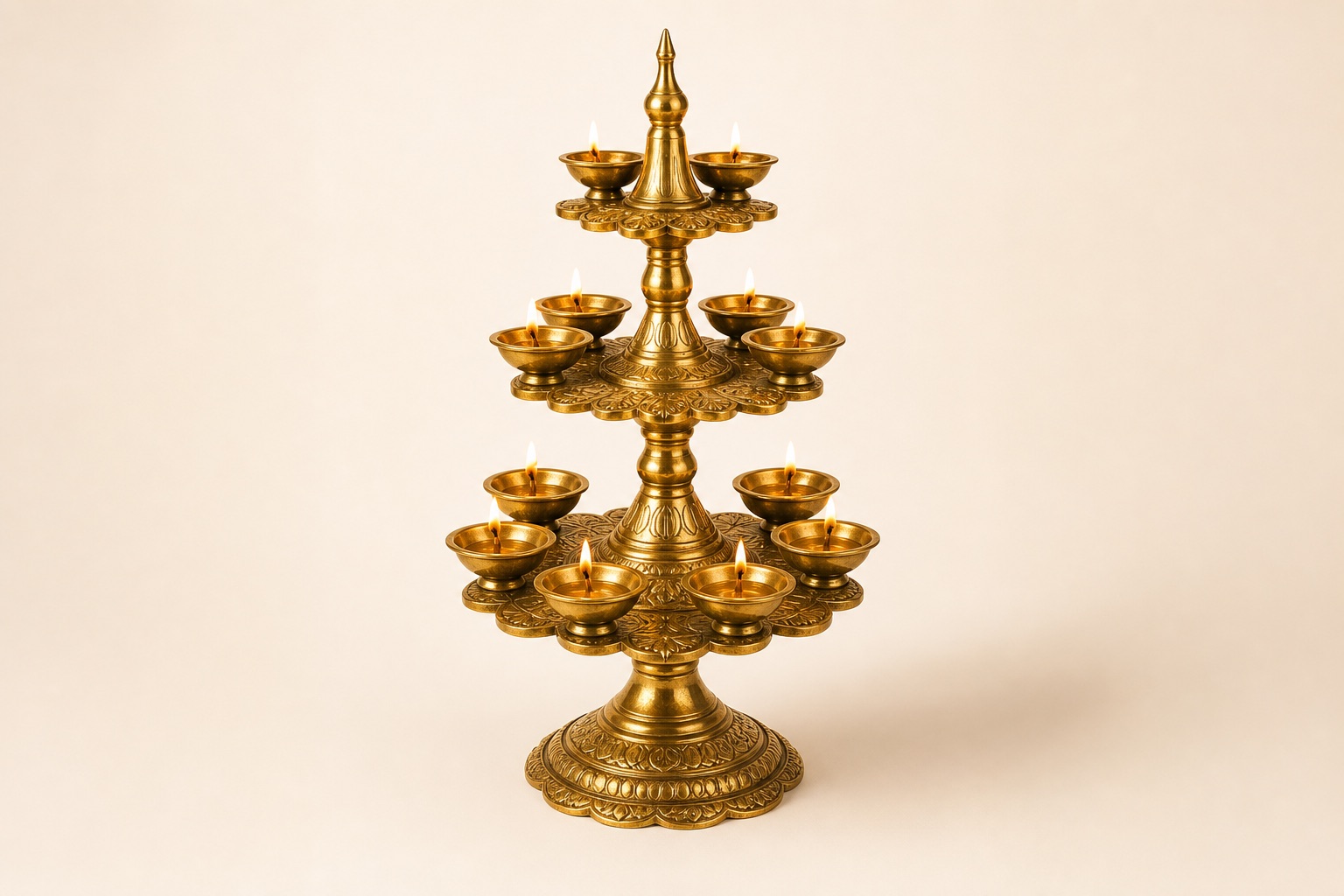 Brass diya stand